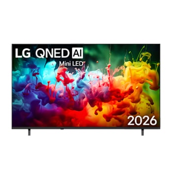 Vooraanzicht van 75 inch LG QNED AI QNED70 Mini LED 4K Smart TV 2026 75QNED70B6A